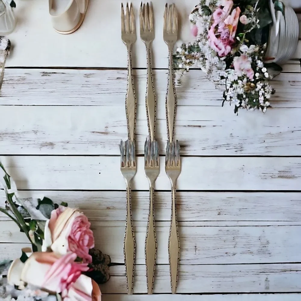 Regent Japan Cocktail Fork Set 6 Seafood Demitasse Stainless Steel Appetizer MCM